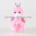 Pink Animal Rabbit Bath Sponge Glove for Children